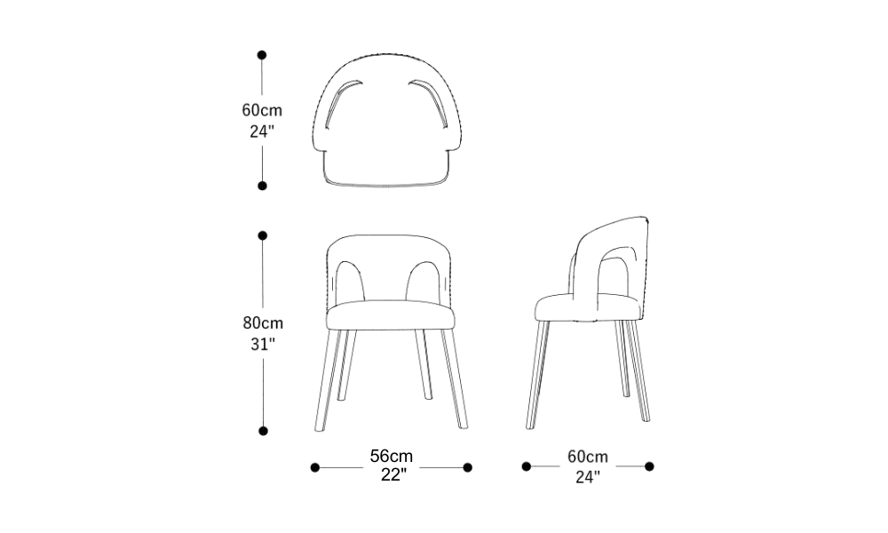Image of the main dimensions of the product